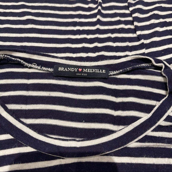 Brandy Melville Navy White Striped Tshirt Dress - Picture 5 of 5
